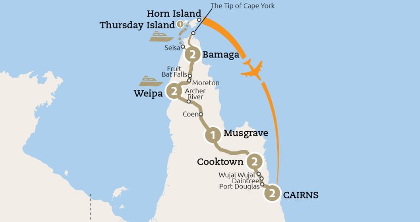 Cape York & Torres Strait Tour Map