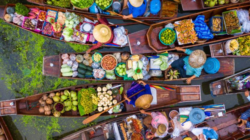 Floating market, Vietnam